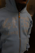 Light blue rhinestone hoodie